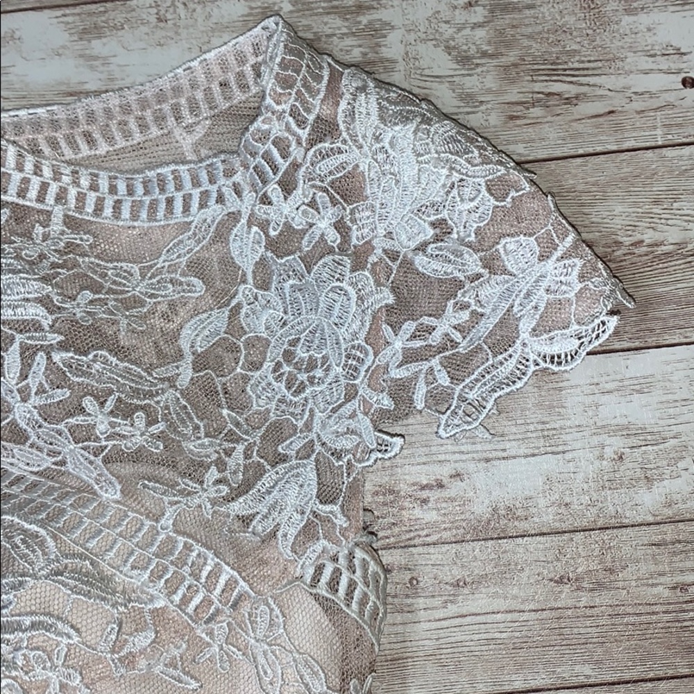 Mary’s Bridal Champagne Lace Sheer Wedding Dress - Picture 12 of 15